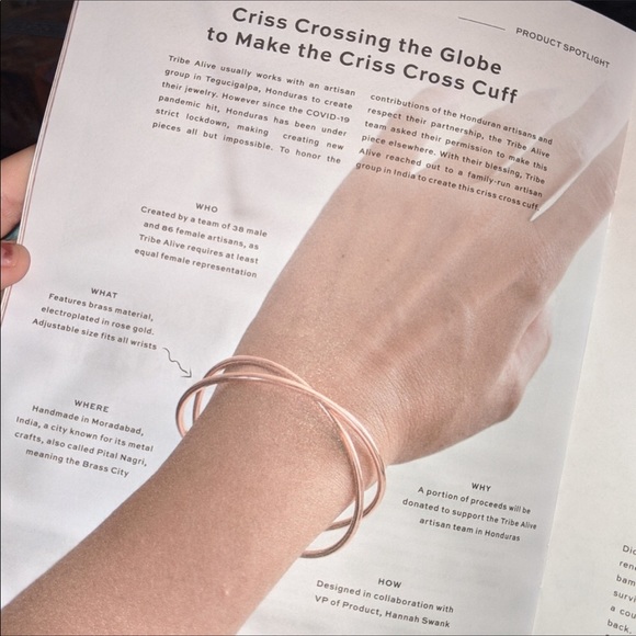 NWT  Tribe Alive cross cross copper bracelet - Picture 2 of 2